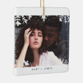 Minimaal Lijst van sneeuwvlokken | Vrolijk en getr Keramisch Ornament (Rechts)