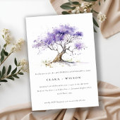Minimaal Lila Jacaranda Tree Wedding Jubileum Kaart