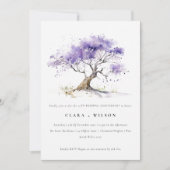 Minimaal Lila Jacaranda Tree Wedding Jubileum Kaart (Voorkant)