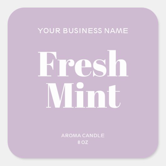 Minimaal Lila kaartenlabel Vierkante Sticker (Voorkant)