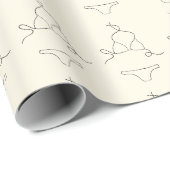 Minimaal lingeriepatroon chic vrouwelijke esthetie cadeaupapier (Rol Hoek)