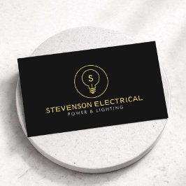 Minimaal logo elektriciensbedrijf Zwart Visitekaartje