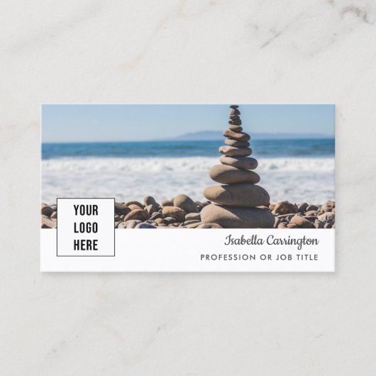 Minimaal Logo Photo QR Code Visitekaartje (Voorkant)