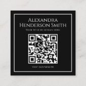 Minimaal Logo QR-code Zwart Wit Visitekaartje (Achterkant)