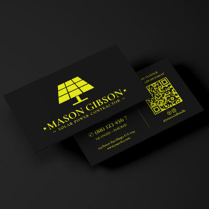 Minimaal logo van zonne-energiecontractor in geel  visitekaartje