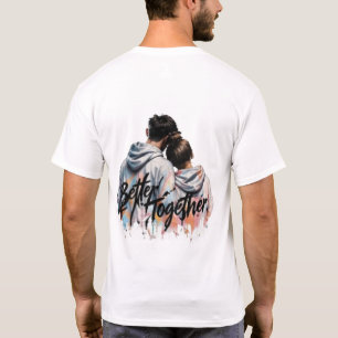 Minimaal logo voorop en bedrukte achterkant T-shir T-shirt