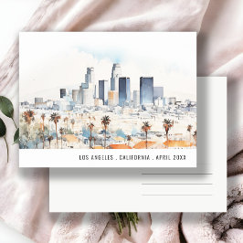 Minimaal Los Angeles, Californië Aquarel Reis Briefkaart
