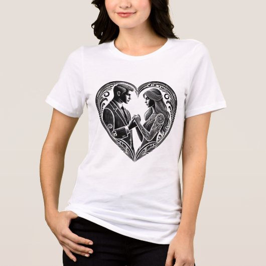 Minimaal Love Design T-Shirt (Voorkant)