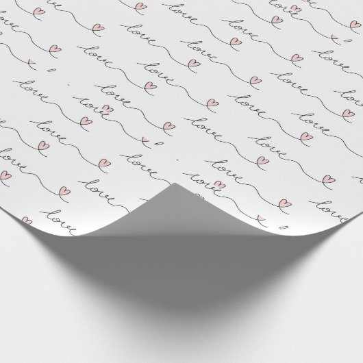 Minimaal Love Wrapping Paper Cadeaupapier (Hoek)