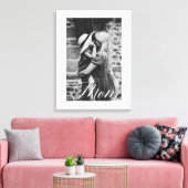 Minimaal Mam Script Black en White Photo Keepomwil Canvas Afdruk (Insitu (Woonkamer))