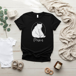 Minimaal Mama Beer Lijn Kunstontwerp T-shirt