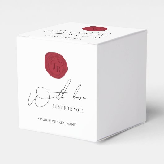 Minimaal Manuscript Red Wax Stamp Corporate Monogr Bedankdoosjes (Voorkant Zijde)