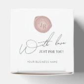 Minimaal Manuscript Roze Wax Stamp Business Monogr Bedankdoosjes (Bovenkant)