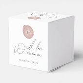 Minimaal Manuscript Roze Wax Stamp Business Monogr Bedankdoosjes (Achterkant)