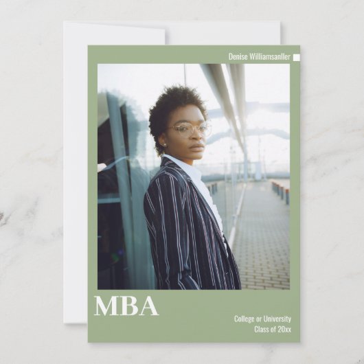 Minimaal MBA-Afstuderen foto Aankondiging (Voorkant)