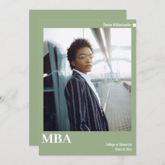 Minimaal MBA-Afstuderen foto Aankondiging (Voorkant / Achterkant)