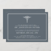 Minimaal medisch Afstuderen|Uitnodiging voor pensi Kaart (Voorkant / Achterkant)