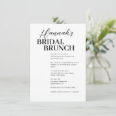 Minimaal menu Aangepaste bridal Brunch (Staand voorkant)