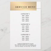 Minimaal menu Faux Gold White Black Line (Voorkant)