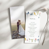 Minimaal menu Wildbloemen Photo Weddenschap