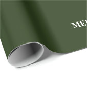 Minimaal MERRY | Bosgroene Feestdagen Cadeaupapier (Rol Hoek)