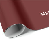Minimaal MERRY | Diep Rode Feestdagen Cadeaupapier (Rol Hoek)