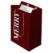 Minimaal MERRY | Diep Rode Feestdagen Medium Cadeauzakje (Voorkant Gekanteld)