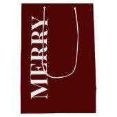Minimaal MERRY | Diep Rode Feestdagen Medium Cadeauzakje (Achterkant)