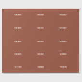 Minimaal MERRY | Terracotta Kerst Cadeaupapier (Vlak)