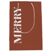 Minimaal MERRY | Terracotta Kerst Medium Cadeauzakje (Voorkant)