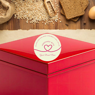 Minimaal met de hand gemaakt liefdeshart Persoonli Ronde Sticker