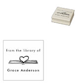 Minimaal met de hand getekend boek uit de biblioth rubberstempel (Gestempeld)