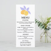 Minimaal met de hand getekende citroen bruiloft menu (Staand voorkant)