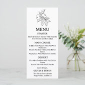 Minimaal met de hand getekende citroen bruiloft menu (Staand voorkant)