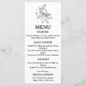 Minimaal met de hand getekende citroen bruiloft menu (Voorkant)