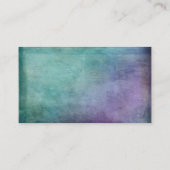 Minimaal met turquoise en paarse rustieke grunge t visitekaartje (Achterkant)