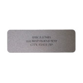 Minimaal metaallic Silver Return-label Etiket (Voorkant)