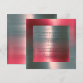 Minimaal Metallic roze roze zilver-feest Kaart (Voorkant / Achterkant)