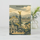 Minimaal Mexico-Stad Vintage Reis CDMX Kaart (Staand voorkant)