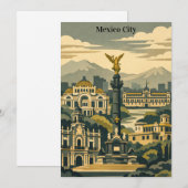 Minimaal Mexico-Stad Vintage Reis CDMX Kaart (Voorkant / Achterkant)