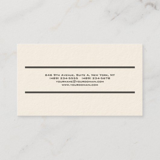 Minimaal minimaal aantal handtekeningen bij Cream  Visitekaartje (Achterkant)