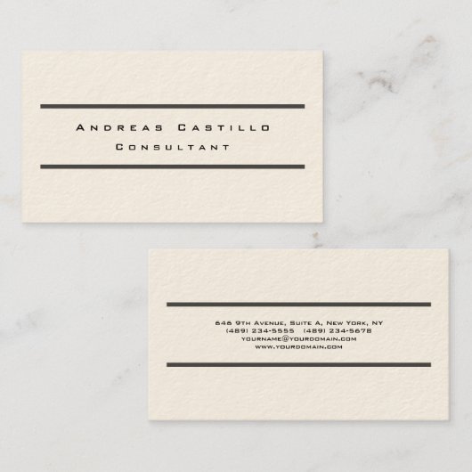 Minimaal minimaal aantal handtekeningen bij Cream  Visitekaartje (Voorkant / Achterkant)