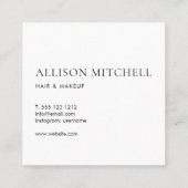 Minimaal minimaal elegant-kalligrafie vierkante visitekaartje (Achterkant)