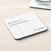 Minimaal Minimalistisch Aangepaste Namen Huwelijks Bier Onderzetter (Linkerzijde)