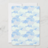 Minimaal modern Abstract blauw wolkenBaby shower Kaart (Achterkant)