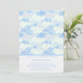 Minimaal modern Abstract blauw wolkenBaby shower Kaart (Staand voorkant)