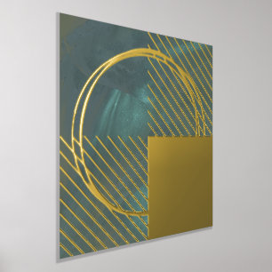 Minimaal modern Abstract groen goud Folie Afdrukken