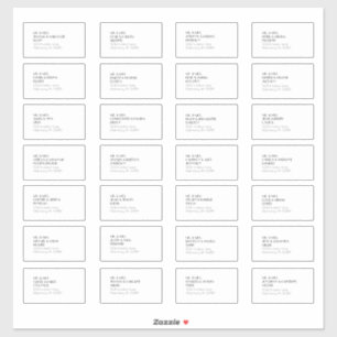 Minimaal modern Art Deco Guest-adreslabel voor mod Sticker