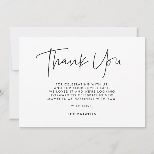 Minimaal modern Baby shower Bedankkaart (Voorkant)