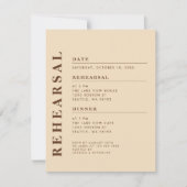 Minimaal modern beige repetitie diner elegant kaart (Voorkant)
